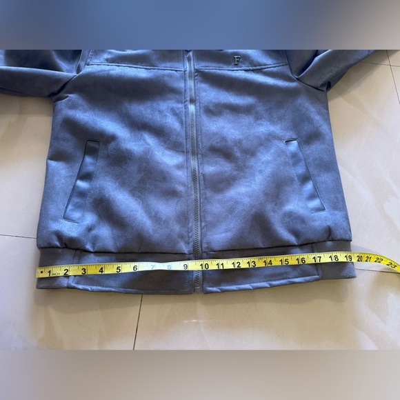 FERRARI F COLLECTIONS — MADE IN ITALY, FAUX LEATHER, SUEDE, GREY, LUXURY JACKET - Picture 12 of 16